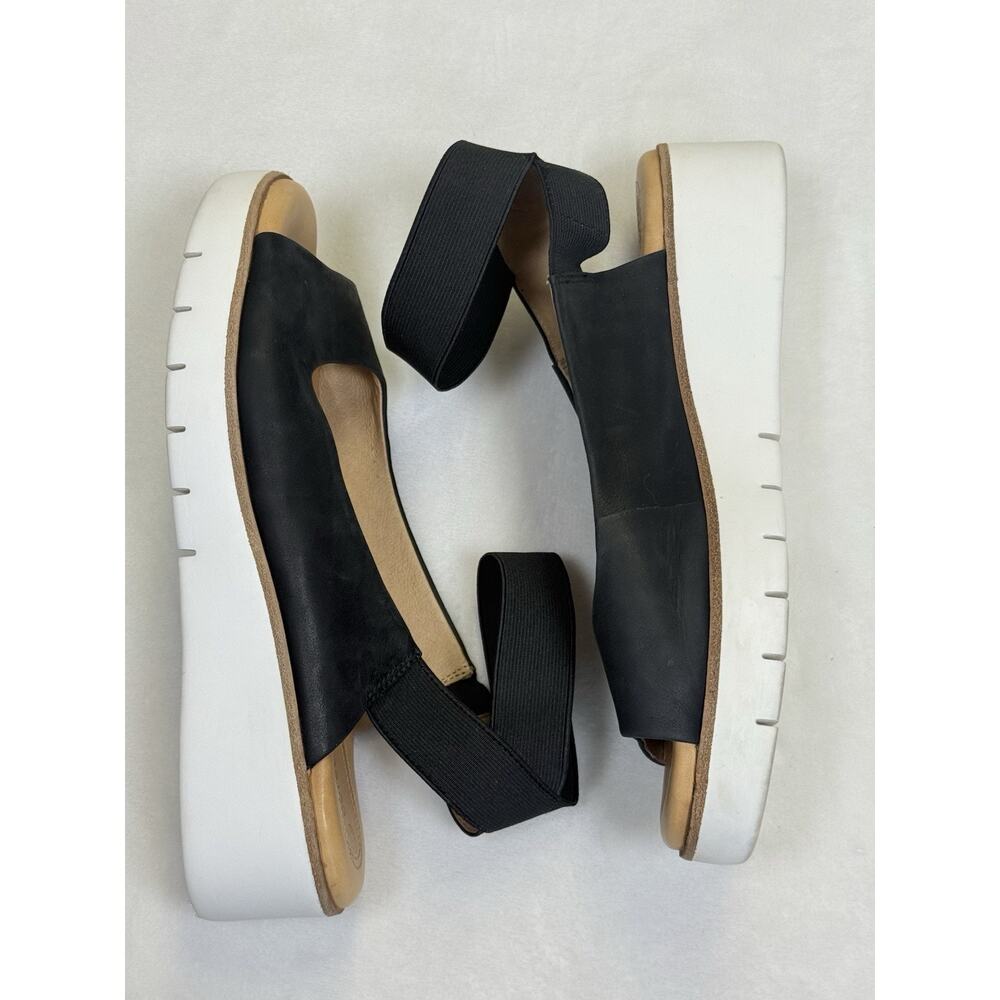 Corso Como Sandal Women’s Sz 8 38.5 Beeata Black Leather Elastic Ankle Strap - Picture 3 of 11